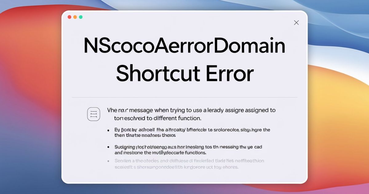 Common Causes of the NSCocoaErrorDomain Shortcut Error