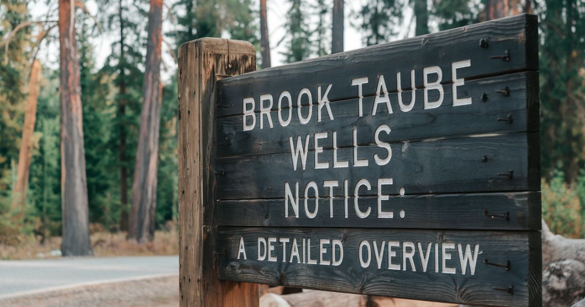 Brook Taube Wells Notice: A Detailed Overview